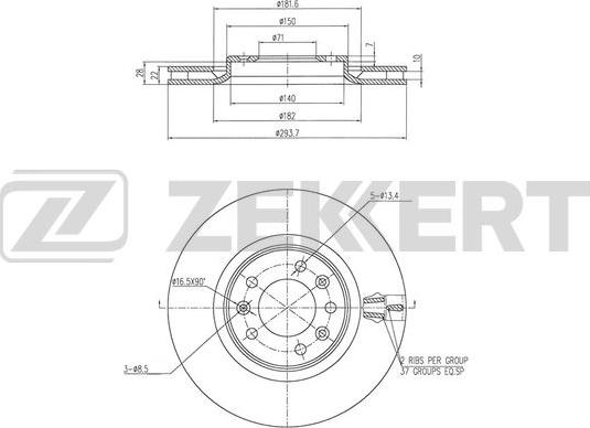 Zekkert BS-6446 - Гальмівний диск autozip.com.ua