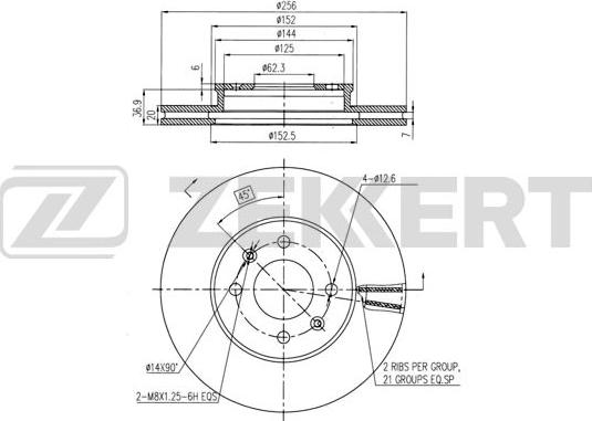 Zekkert BS-6440 - Гальмівний диск autozip.com.ua