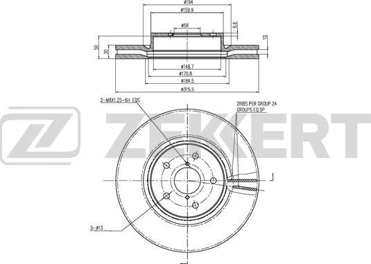 Zekkert BS-6456 - Гальмівний диск autozip.com.ua