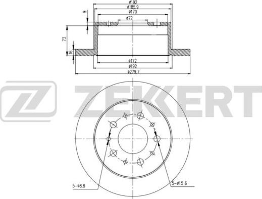 Zekkert BS-6457 - Гальмівний диск autozip.com.ua