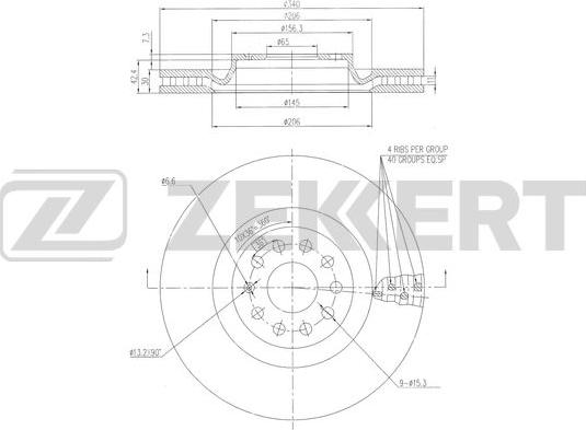 Zekkert BS-6469 - Гальмівний диск autozip.com.ua