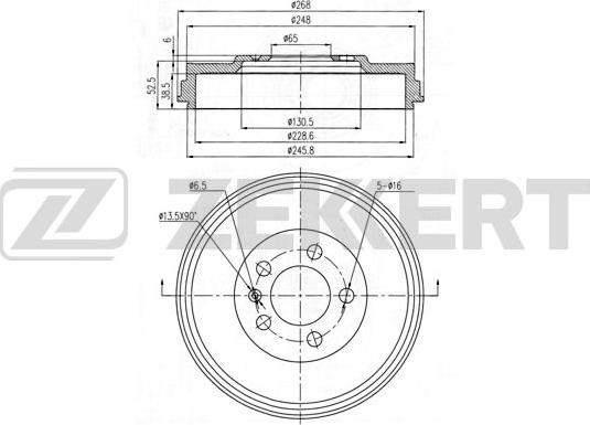 Zekkert BS-6462 - Гальмівний барабан autozip.com.ua