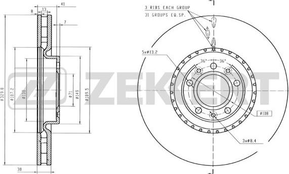 Zekkert BS-6419 - Гальмівний диск autozip.com.ua