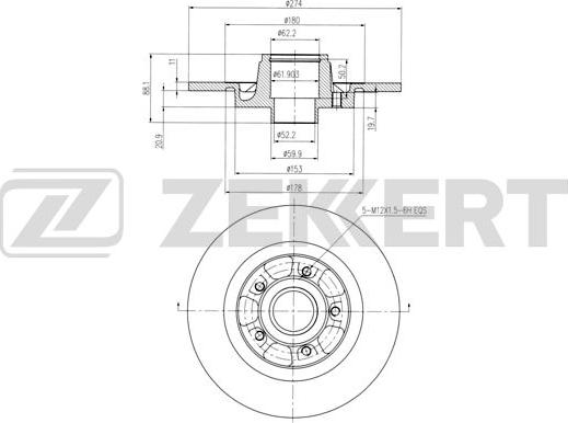 Zekkert BS-6483 - Гальмівний диск autozip.com.ua