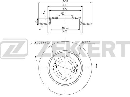 Zekkert BS-6439 - Гальмівний диск autozip.com.ua