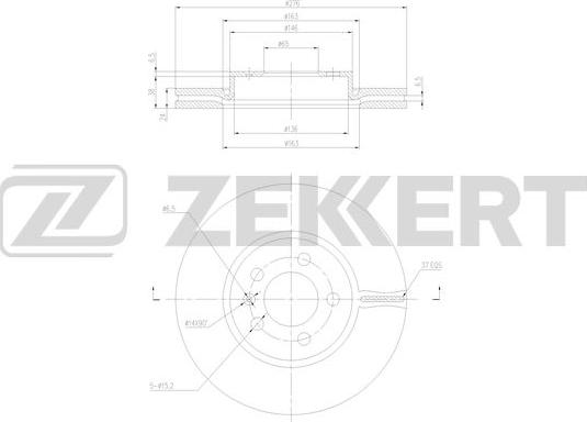Zekkert BS-6428 - Гальмівний диск autozip.com.ua