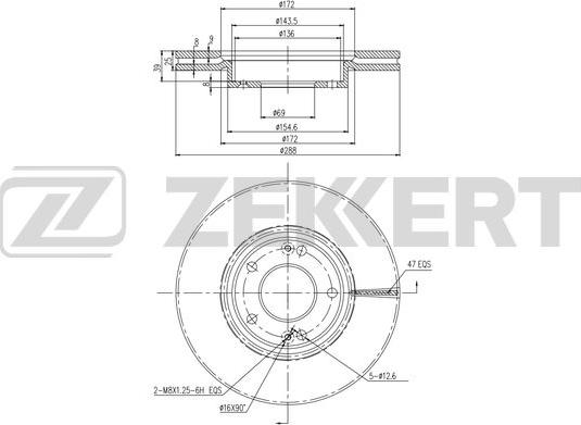 Zekkert BS-6472 - Гальмівний диск autozip.com.ua