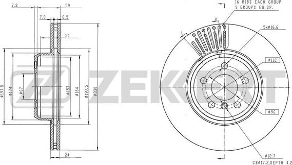 Zekkert BS-6552 - Гальмівний диск autozip.com.ua