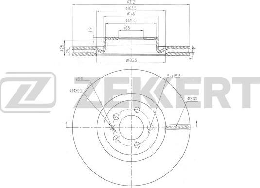 Zekkert BS-6504 - Гальмівний диск autozip.com.ua