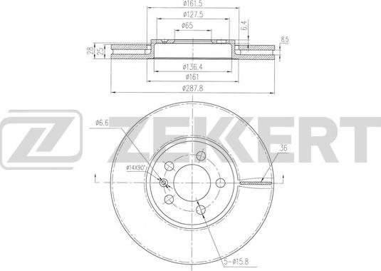 Zekkert BS-6519 - Гальмівний диск autozip.com.ua