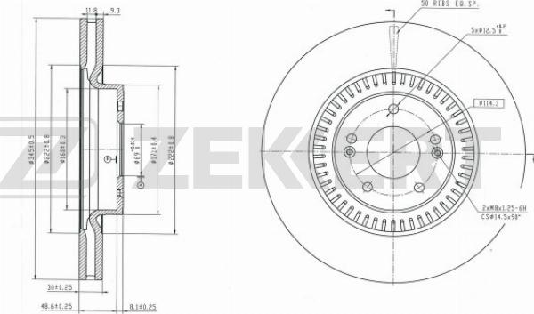 Zekkert BS-6674 - Гальмівний диск autozip.com.ua