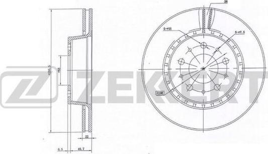 Zekkert BS-6095 - Гальмівний диск autozip.com.ua