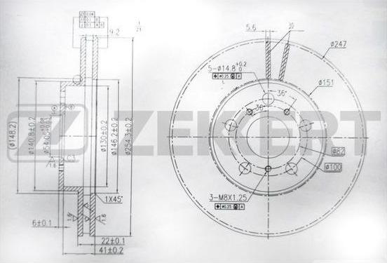 Zekkert BS-6044 - Гальмівний диск autozip.com.ua