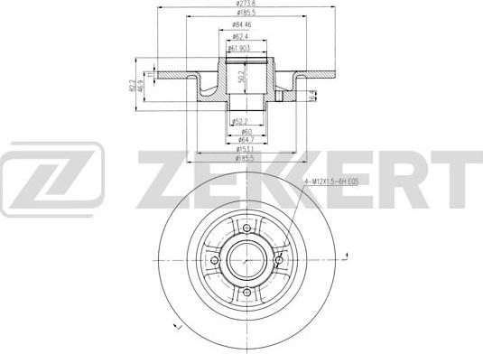 Zekkert BS-6001 - Гальмівний диск autozip.com.ua