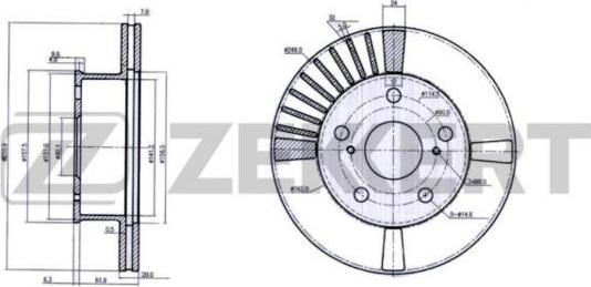 Zekkert BS-6198 - Гальмівний диск autozip.com.ua