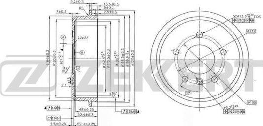 Zekkert BS-6114 - Гальмівний барабан autozip.com.ua