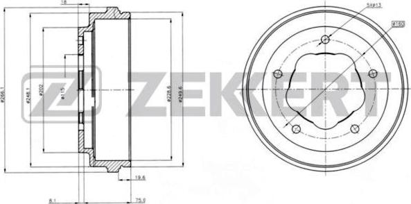 Zekkert BS-6111 - Гальмівний барабан autozip.com.ua