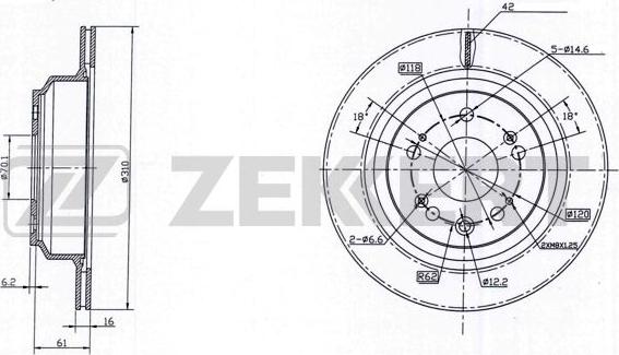 Zekkert BS-6186 - Гальмівний диск autozip.com.ua