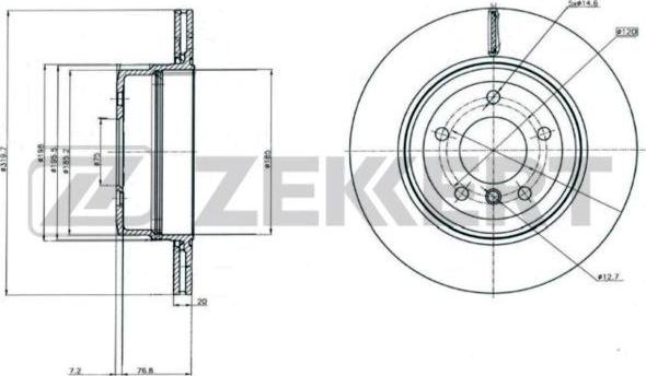 Zekkert BS-6188 - Гальмівний диск autozip.com.ua