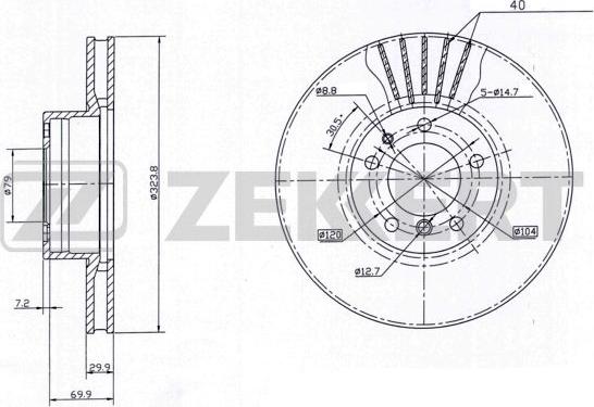 Zekkert BS-6129 - Гальмівний диск autozip.com.ua