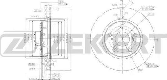 Zekkert BS-6173 - Гальмівний диск autozip.com.ua