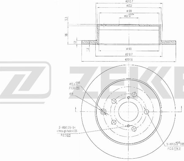 Zekkert BS-6803 - Гальмівний диск autozip.com.ua