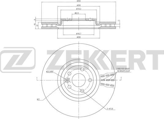 Zekkert BS-6345 - Гальмівний диск autozip.com.ua