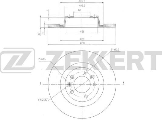 Zekkert BS-6346 - Гальмівний диск autozip.com.ua