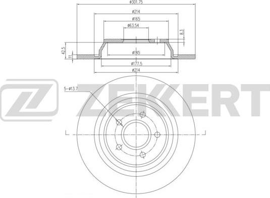 Zekkert BS-6341 - Гальмівний диск autozip.com.ua