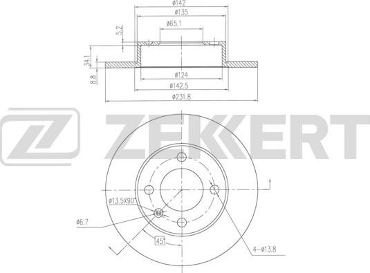 Zekkert BS-6355 - Гальмівний диск autozip.com.ua