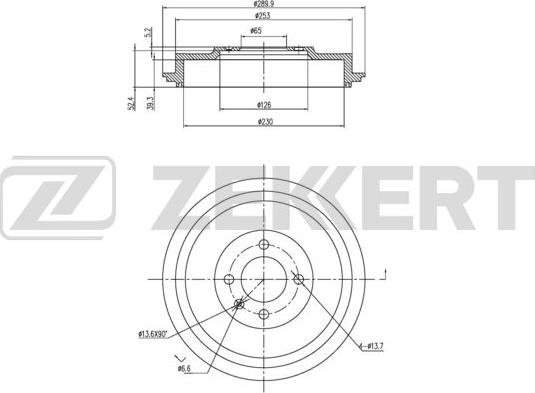 Zekkert BS-6353 - Гальмівний барабан autozip.com.ua