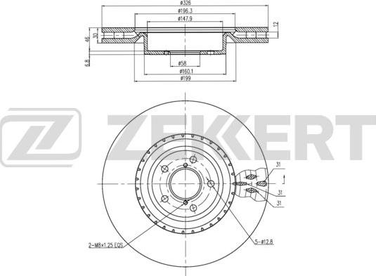 Zekkert BS-6361 - Гальмівний диск autozip.com.ua