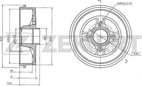 Zekkert BS-6305 - Гальмівний барабан autozip.com.ua