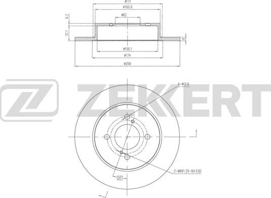 Zekkert BS-6327 - Гальмівний диск autozip.com.ua