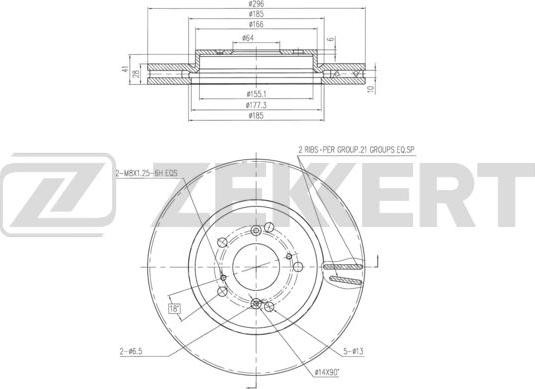 Zekkert BS-6253 - Гальмівний диск autozip.com.ua