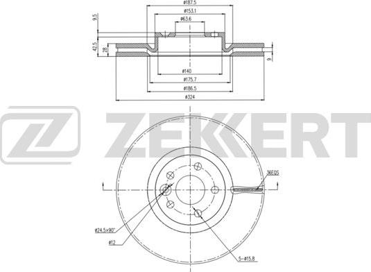 Zekkert BS-6257 - Гальмівний диск autozip.com.ua