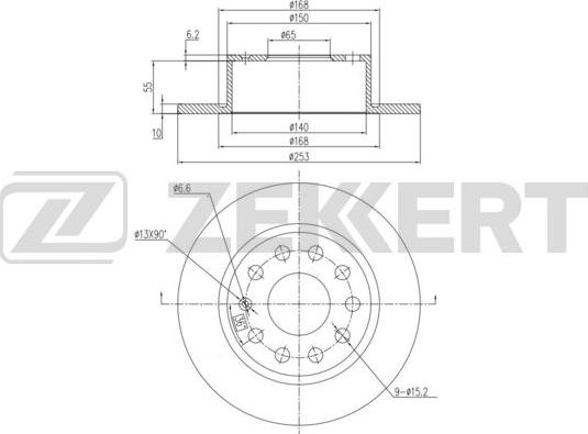 Zekkert BS-6289 - Гальмівний диск autozip.com.ua