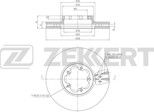 Zekkert BS-6285 - Гальмівний диск autozip.com.ua