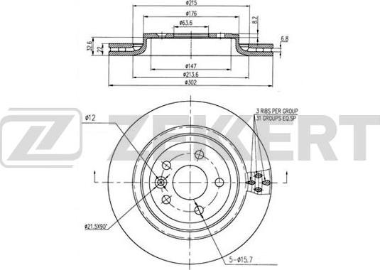 Zekkert BS-6235B - Гальмівний диск autozip.com.ua