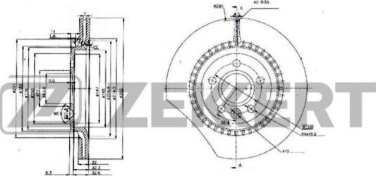 Zekkert BS-6235 - Гальмівний диск autozip.com.ua