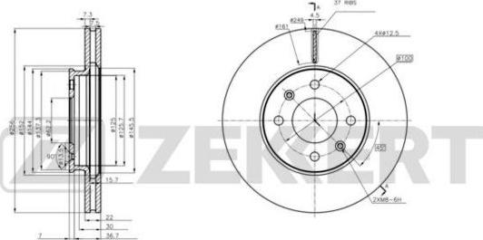 Zekkert BS-6236 - Гальмівний диск autozip.com.ua