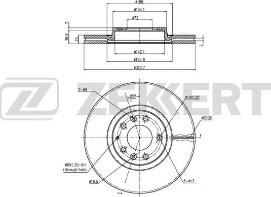 Zekkert BS-6230 - Гальмівний диск autozip.com.ua