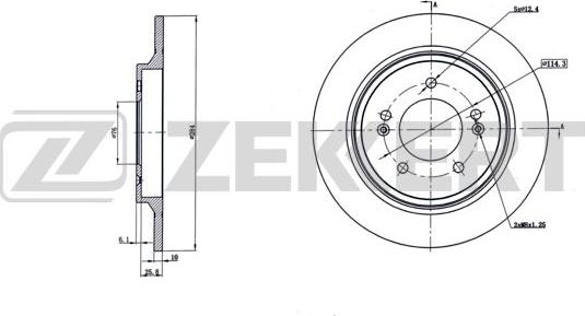 Zekkert BS-6271 - Гальмівний диск autozip.com.ua