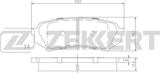 Zekkert BS-1984 - Гальмівні колодки, дискові гальма autozip.com.ua