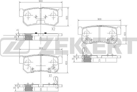 Zekkert BS-1496 - Гальмівні колодки, дискові гальма autozip.com.ua