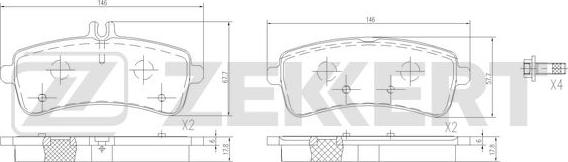 Zekkert BS-1413 - Гальмівні колодки, дискові гальма autozip.com.ua