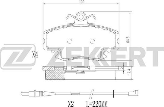 Zekkert BS-1482 - Гальмівні колодки, дискові гальма autozip.com.ua