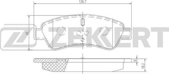 Zekkert BS-1433 - Гальмівні колодки, дискові гальма autozip.com.ua