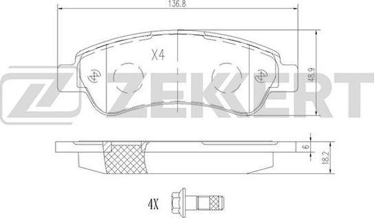 Zekkert BS-1470 - Гальмівні колодки, дискові гальма autozip.com.ua