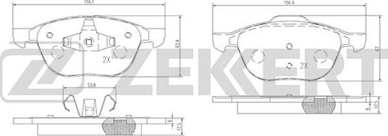 Zekkert BS-1599 - Гальмівні колодки, дискові гальма autozip.com.ua